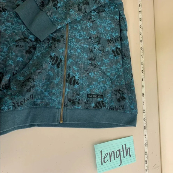 Walt Disney World Y2K Ribbed Mickey Mouse Print Zip Up Hoodie Size XL - Picture 8 of 13